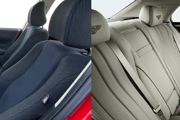 Fabric and leather car seats