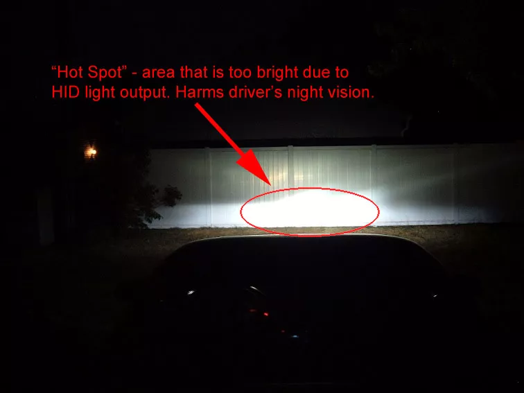 An explanation of HID lights blinding oncoming drivers