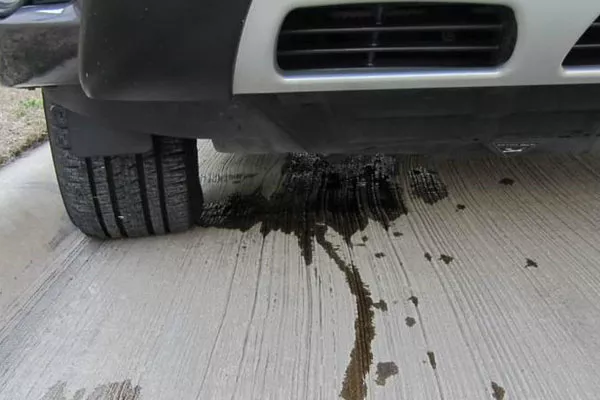 Oil leaked from a car