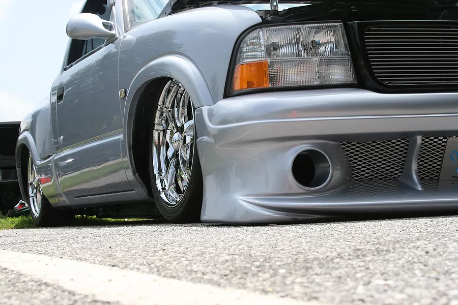 Car with lowered suspension