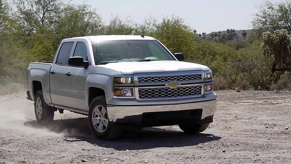 Angular front of a pickup truck