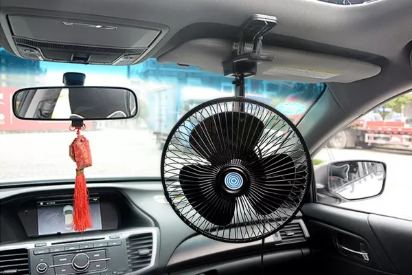 A fan in a car