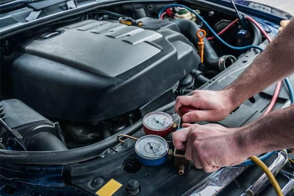 Checking a car engine