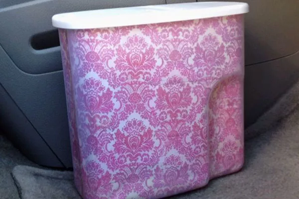 diy trash can in car