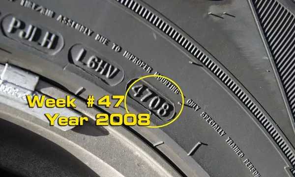 number digit on car tire