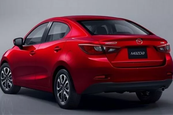 The rear of the Mazda 2.