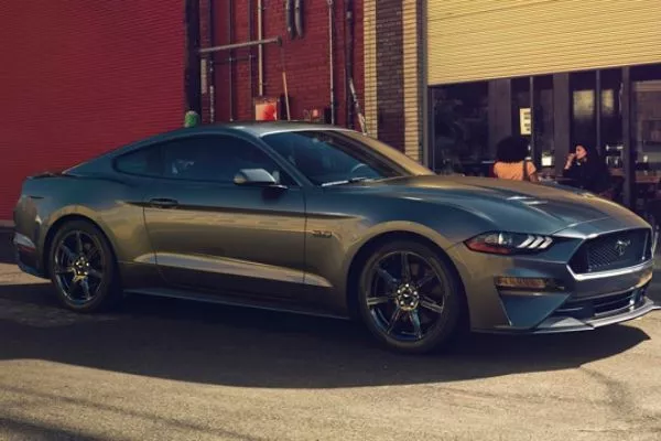 A picture of a black Ford Mustang GT