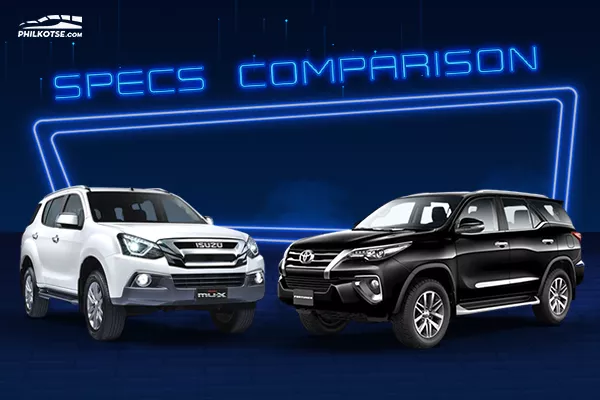 A picture of the mu-X and the Fortuner head to head.