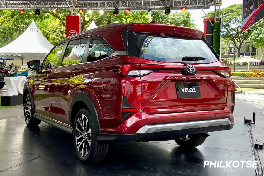 The Toyota Veloz from the rear