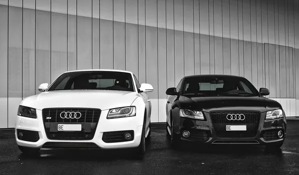 black and white cars