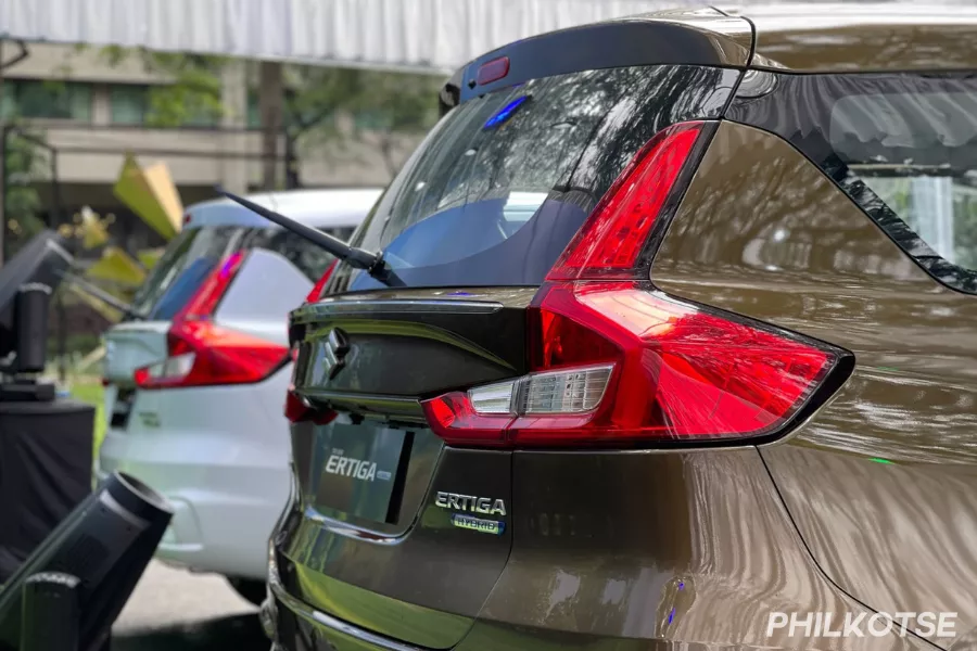 The Ertiga Hybrid from the rear