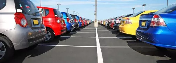 Cars parking in lines