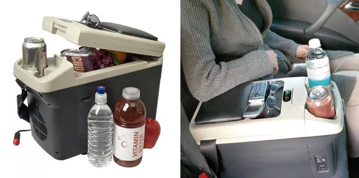 Snack and water in a car