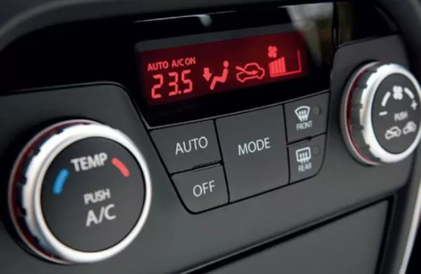 An air condition control in a car