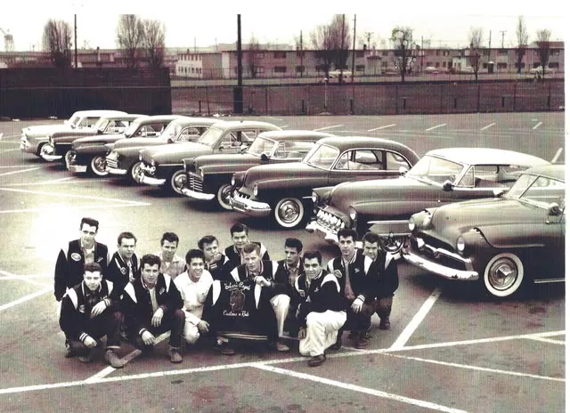 an offline meeting of car club members