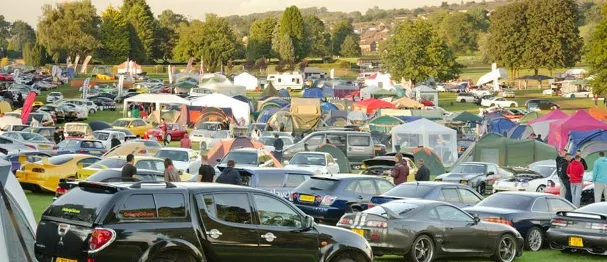 An image of an outdoor car meeting