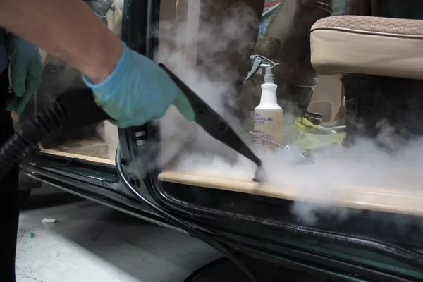 cleaning car cabin
