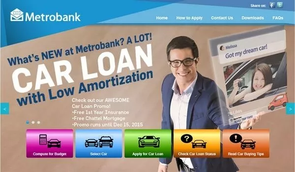 Metrobank car loan promo in the Philippines - one of the best bank having lowest interest rates 2018
