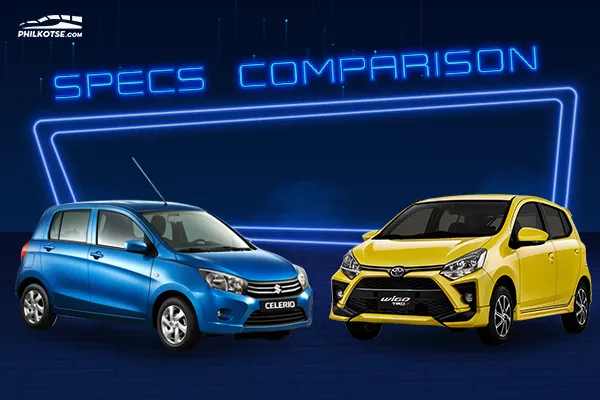 A picture of the Suzuki Celerio and the Toyota Wigo head to head