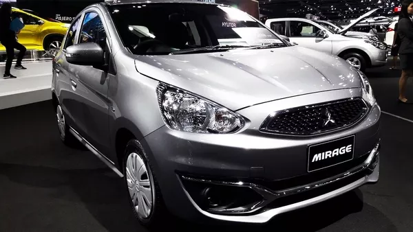 A more mature look for the Mitsubishi Mirage Mitsubishi Mirage GLX M/T angular front