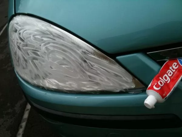 Whitening toothpaste can remove the foggy and yellowish condition from your headlights. Use toothpaste to clean the headlights