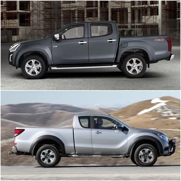 isuzu dmax vs mazda bt50 exterior