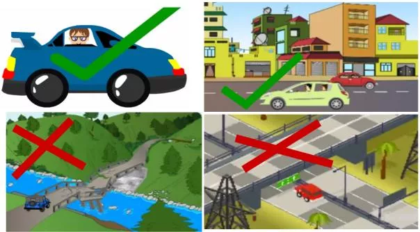 Picture of the dos and don'ts when driving during earthquakes