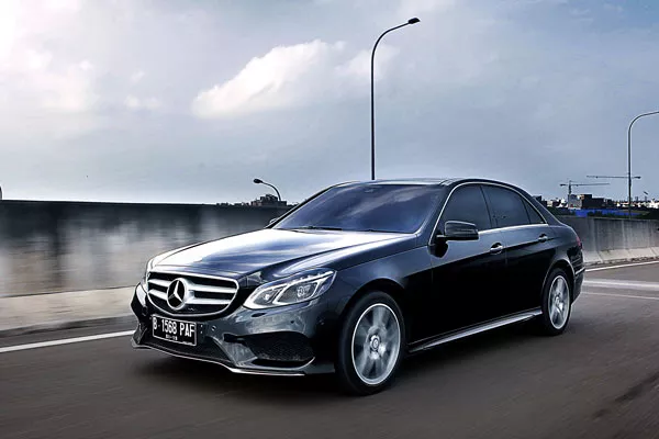 Mercedes E-Class on the road
