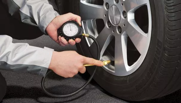 Checking car tires 