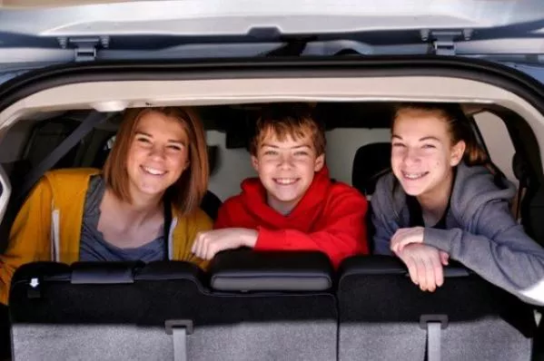 family in a car