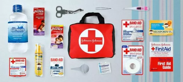First-aid items for safety first aid kit