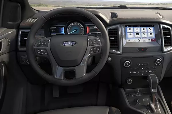 Shot of the Ranger Wildtrak's interior