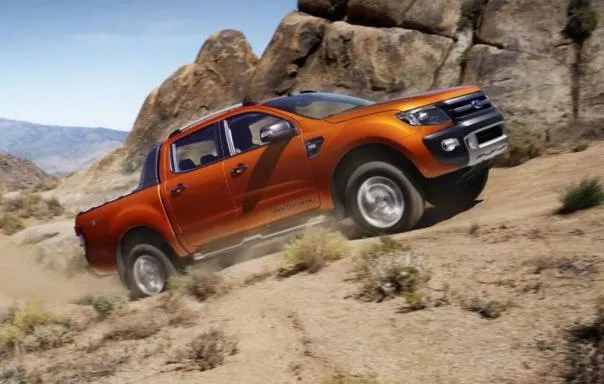 A Ford Ranger 2018 on the rough road