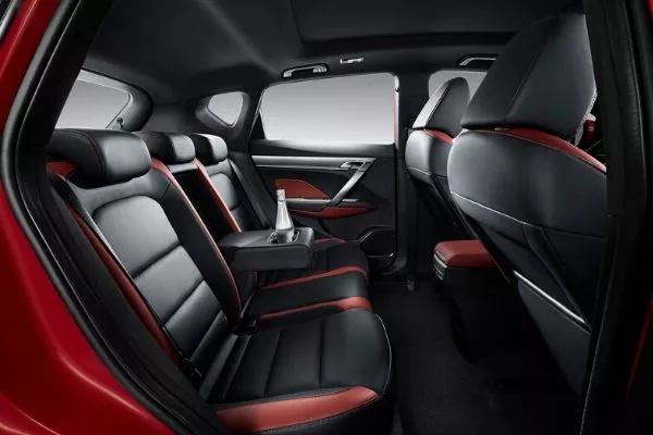 The Geely Coolray's interior highlighting the rear seats