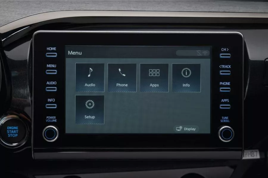 A picture of the Hilux's headunit