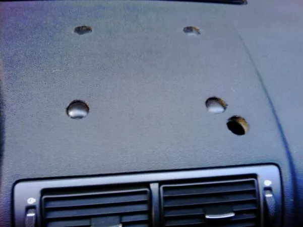 drilling round holes on dashboard