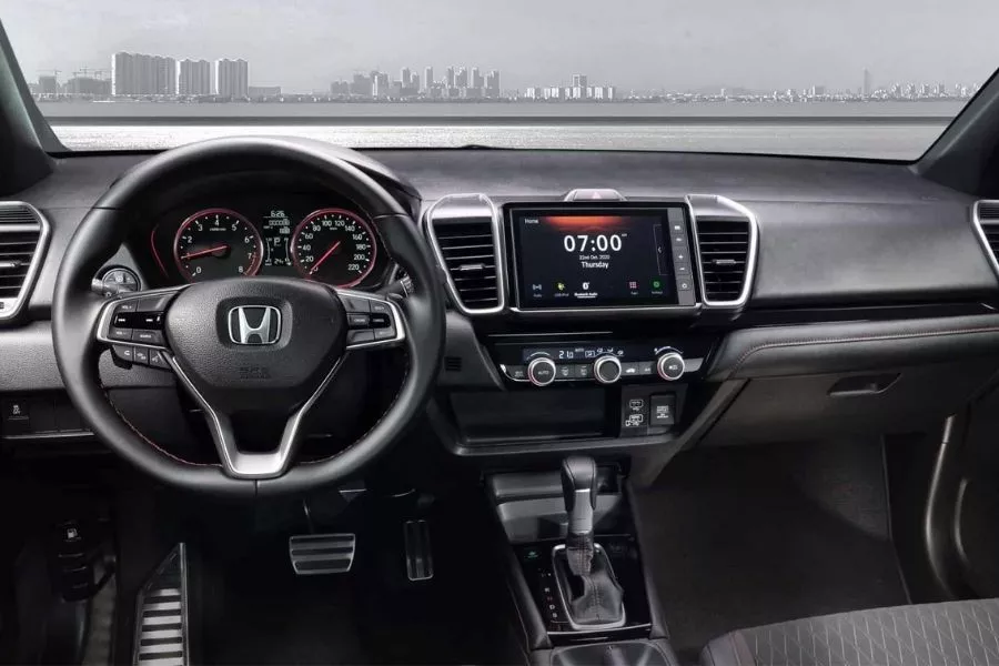 A picture of the interior of the Honda City RS