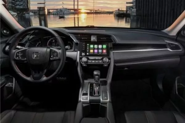 A picture of the interior of the Civic.