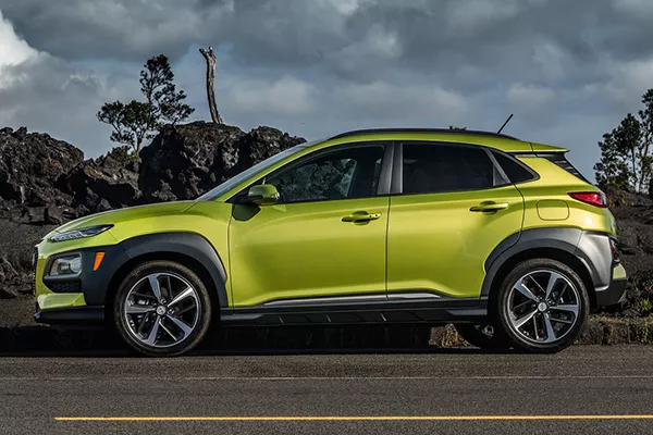 A picture of the side of the Hyundai Kona