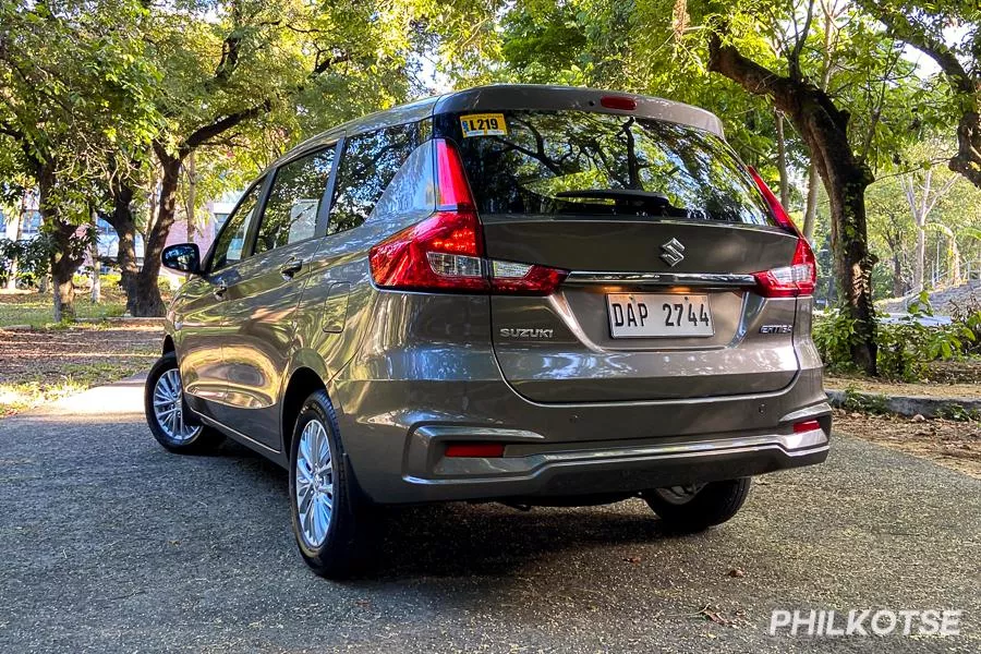 The Ertiga from the rear