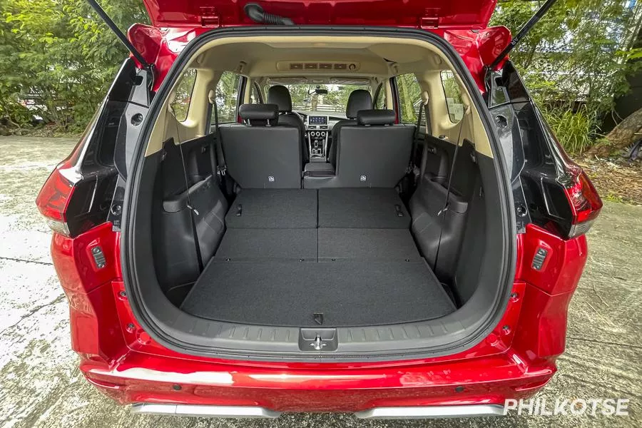 A picture of the rear of the Nissan Livina with the trunk door open