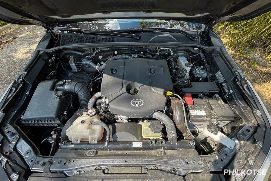 A picture of the Toyota Fortuner's engine.