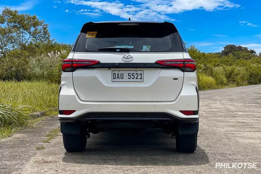 A picture of the rear of the Toyota Fortuner