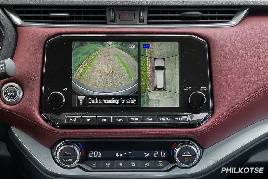 A picture of the Nissan Terra's 360-degree view camera