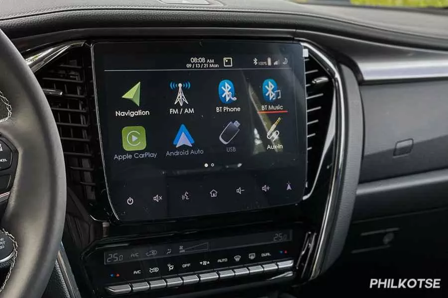 A picture of the mu-X LS-E's infotainment system.