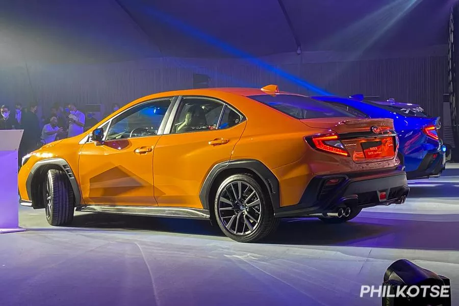 The 2023 Subaru WRX from the rear