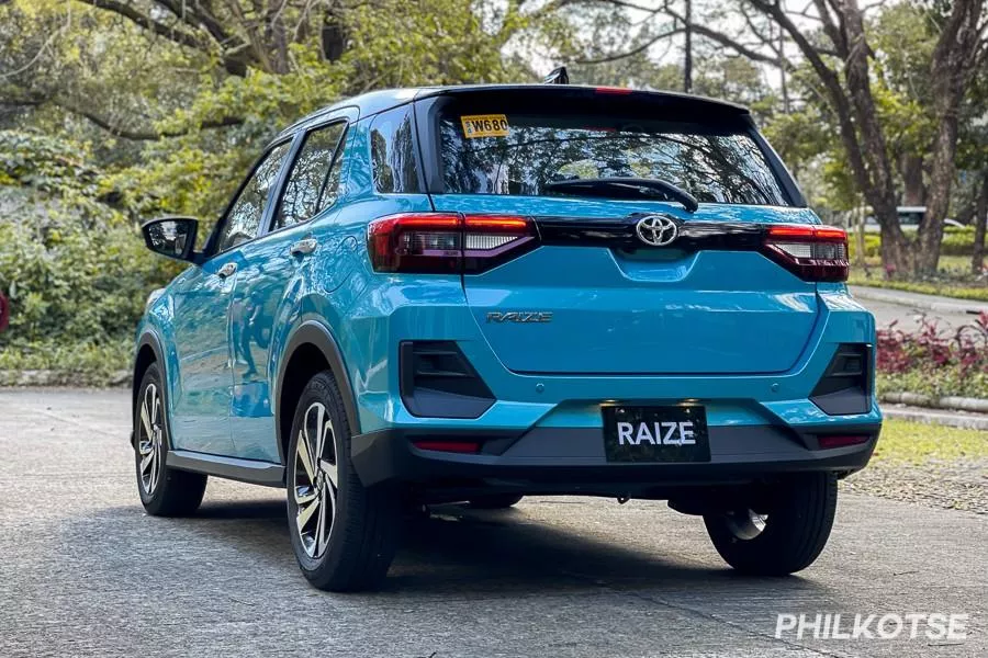 A picture of the Toyota Raize from the rear