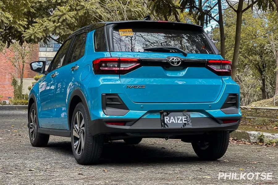 A picture of the rear of the Toyota Raize 