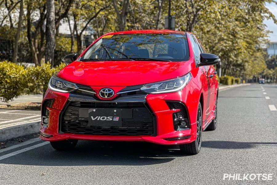 A picture of the Toyota Vios GR-S parked on the side of the road.