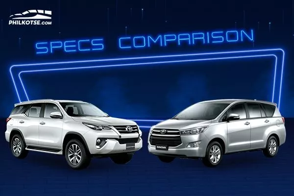 A picture of the Fortuner and the Innova head to head